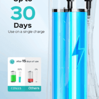 Cordless Water Flosser & Dental Pick for Teeth, Braces, Gums Care - Advanced 10 Pressure Settings for Multiple Users, Rechargeable, Portable for Travel, Bpa-Free, Black, E40(WFP14) - Image 5