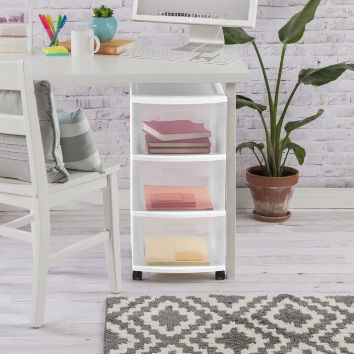 3 Drawer Cart, White - Image 5
