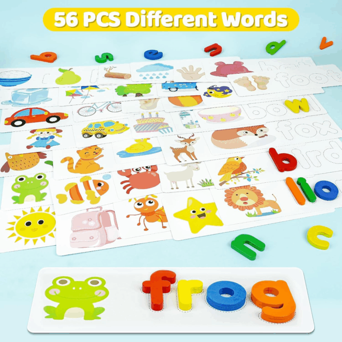 Alphabet ABC Learning Educational Toys for 2 3 4 5 Years Old Boys Girls, Wooden Puzzle Flash Cards Preschool Activity Letter Matching Games for Kids Toddlers - Image 2