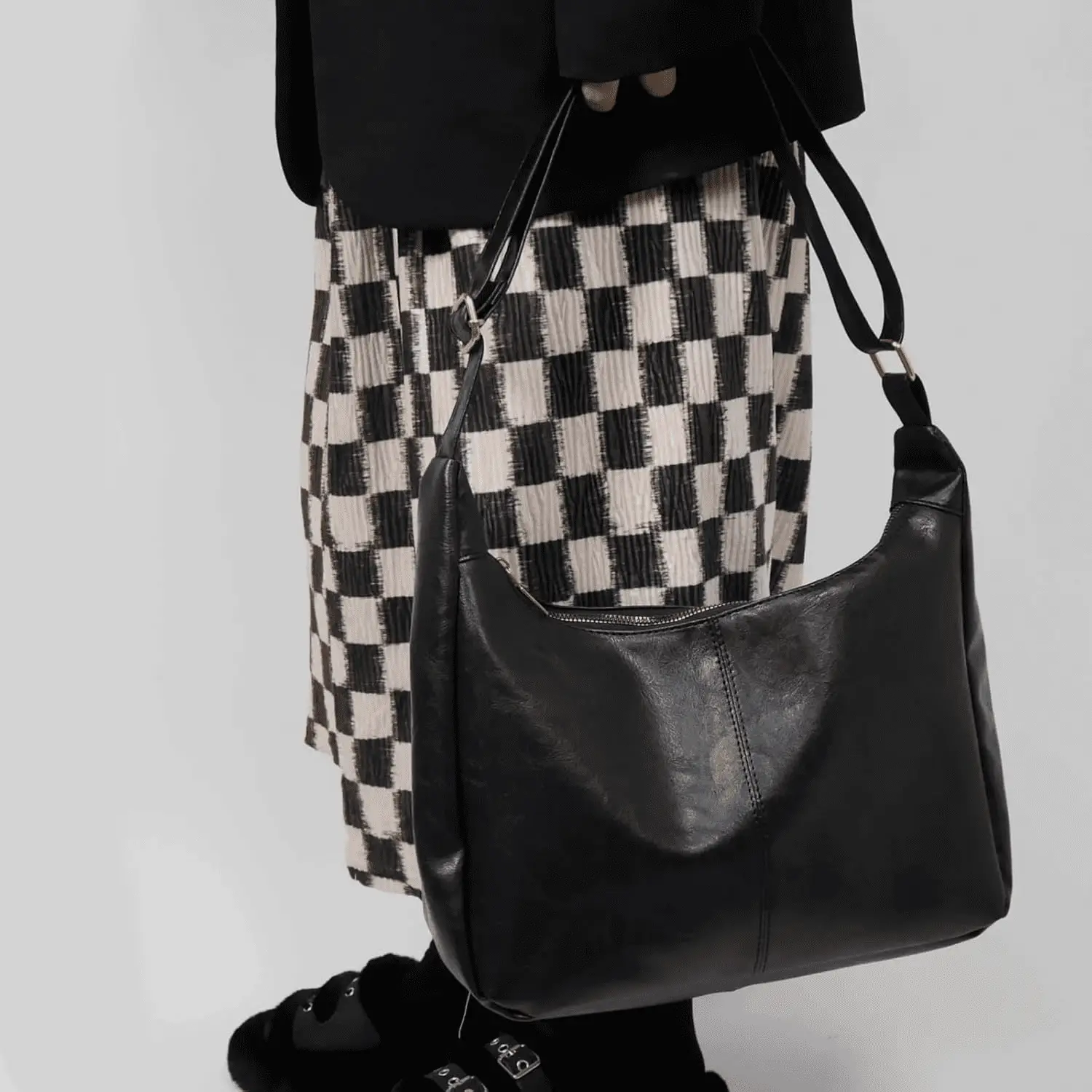 Hobo Bags for Women, Ultra Soft Foldable Vegan Leather Shoulder Handbag, Stylish Slouchy Tote Purses - Image 7