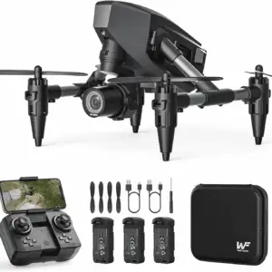 WF10 Mini Drone with Camera for Kids 1080P, Remote Control Quadcopter with 3 Batteries, Black