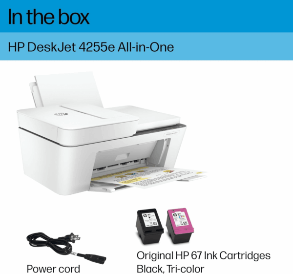 Deskjet 4255E Wireless All-In-One Color Inkjet Printer, Scanner, Copier, Best-For-Home, 3 Months of Instant Ink Included (588S6A) - Image 6