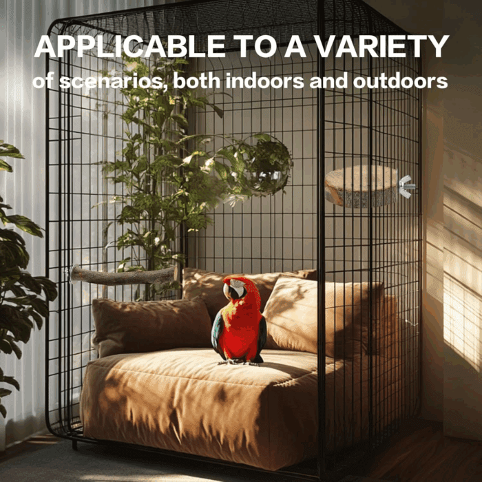 8PCS Natural Wood Bird Perches for Cage, Wooden Parrot Perch Stand, Bird Cage Accessories - Hanging Multi-Branch Perch & Platformas, Bird Toys for Parakeets, Cockatiel, Conure, Budgie, Macaw - Image 7