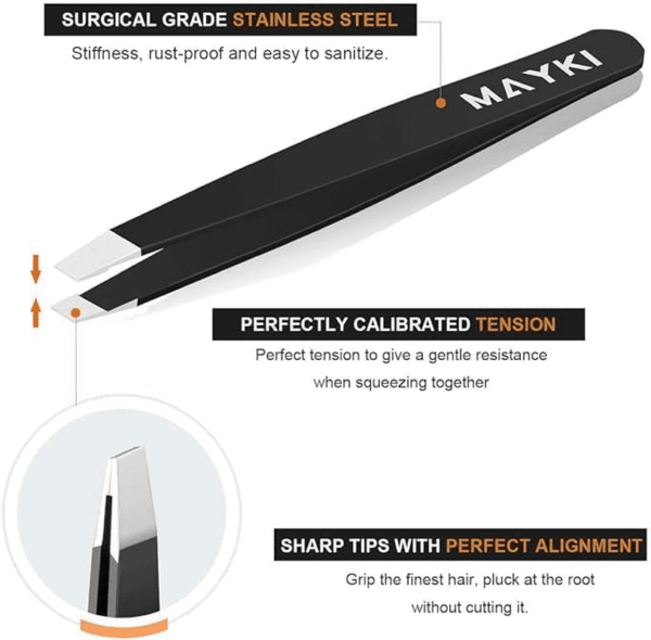Eyebrow Tweezers Set 6 PCS, Professional Stainless Steel Eyebrow Tweezers Kit for Women/Men, Great Precision Tweezers Set for Eyebrow/Facial Hair Removal/Ingrown Hairs/Splinter/Tick Remover by - Image 4