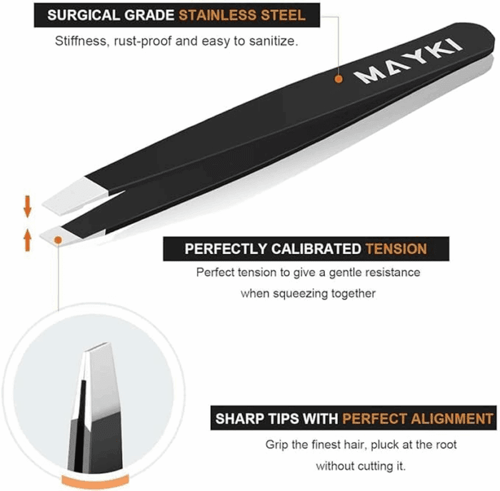 Eyebrow Tweezers Set 6 PCS, Professional Stainless Steel Eyebrow Tweezers Kit for Women/Men, Great Precision Tweezers Set for Eyebrow/Facial Hair Removal/Ingrown Hairs/Splinter/Tick Remover by - Image 4