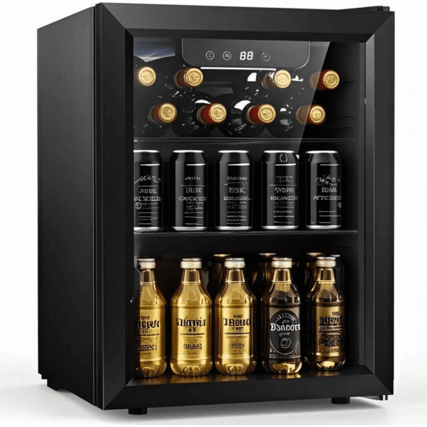 126 Can Beverage Refrigerator and Cooler with Glass Door for Home/Office/Bar-Black - Image 8