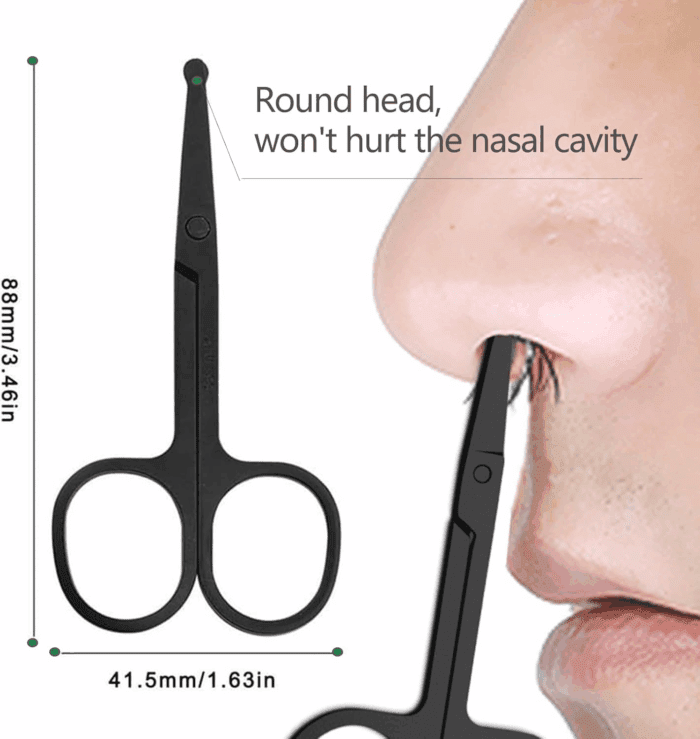 Eyebrow Scissors with Comb,  Facial Hair Small Grooming Scissors for Men Women - Eyebrow Trimmer Scissor for Eyebrows, Nose Hair, Mustache, Beard, Eyelash - 3PCS Black - Image 4