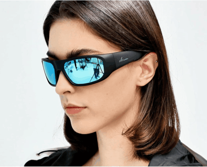 Oho Smart Glasses,Polarized Sunglasses with Bluetooth Speaker,Athletic/Outdoor UV Protection and Voice Control,Unisex(Mirror Blue Lens) - Image 5
