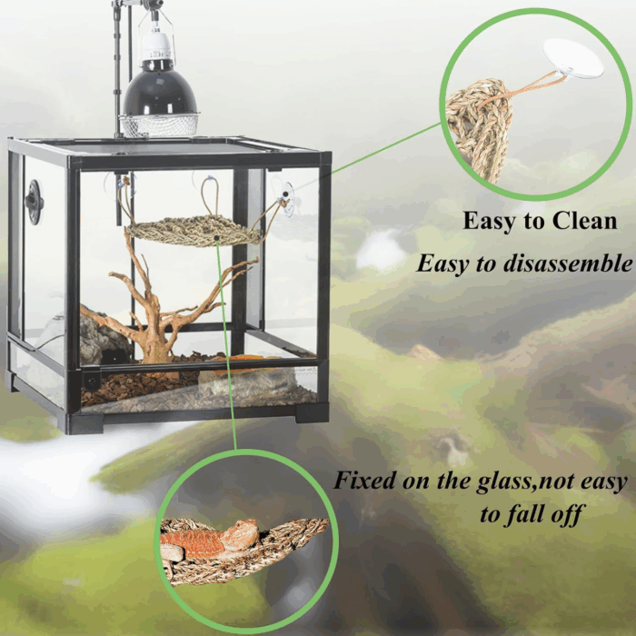 Reptile Plants for Bearded Dragon Tank Accessories, Reptile Hammock Terrarium Plant Vines Branch Plants Habitat Decoration for Lizard Leopard Gecko Snake Chameleon Ball Pythons - Image 4