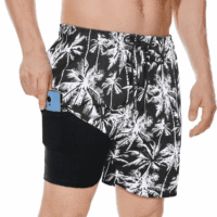 Men'S Swim Trunks Board Shorts Quick Dry Mens Swimming Trunks with Compression Liner