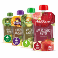 Organics Stage 2 Baby Food Pouches, Gluten Free, Vegan & Healthy Snack, Clearly Crafted Fruit & Veggie Puree, Fruit & Veggie Variety Pack, 4 Ounces (Pack of 16), Amazon Exclusive