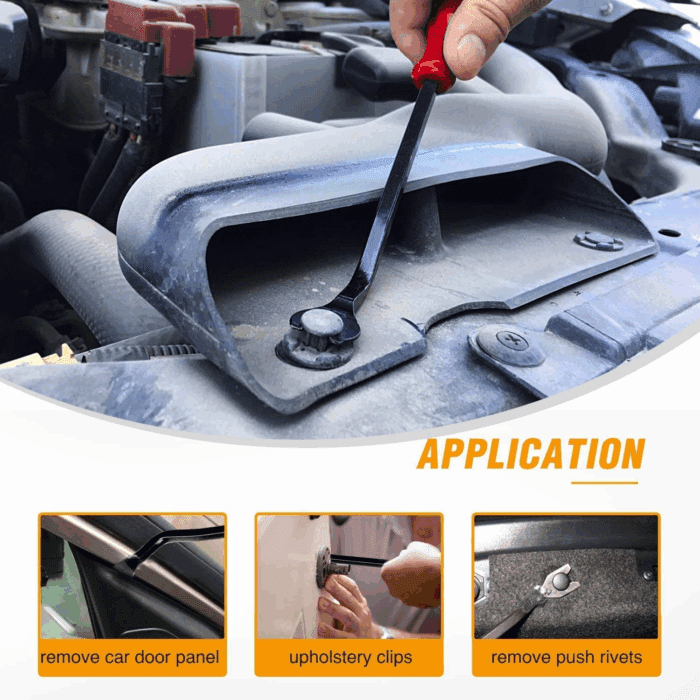 5 PCS Nylon Auto Trim Removal Tool Kit No-Scratch Removal Tool Kit for Car Panel & Audio Dashboard Dismantle Red - Image 7