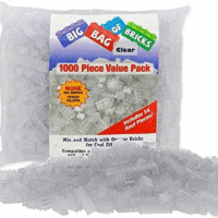 Building Block Bricks - 1000 Pc Bulk Set of Unique Clear Color with 54 Roof Pieces - Great for Activity Tables, Creativity & School Projects - Image 8