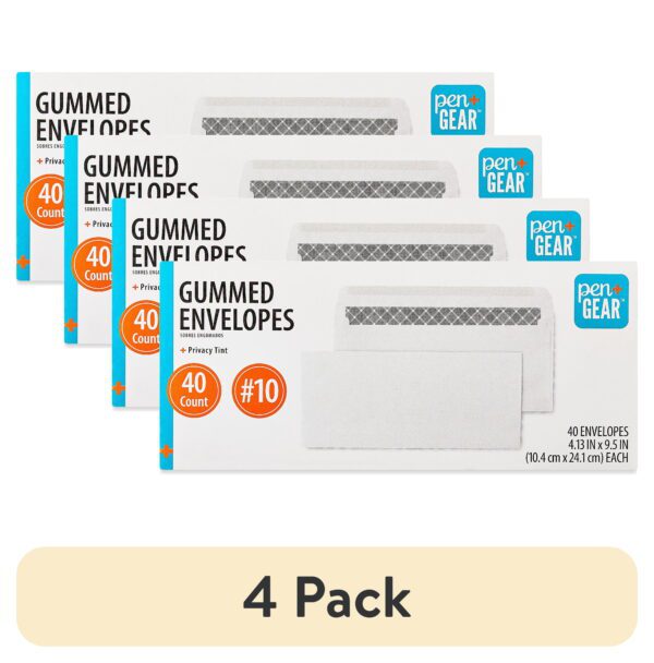 PEN + GEAR #10 Privacy Tint Gummed Envelopes, White, 4.13 in X 9.5 In, 40 Count - Image 6