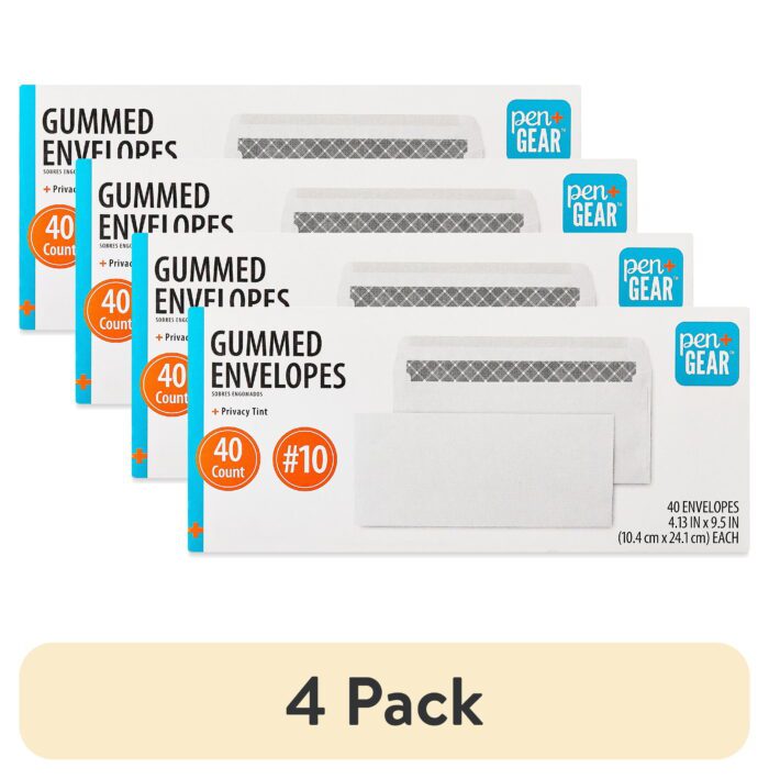 PEN + GEAR #10 Privacy Tint Gummed Envelopes, White, 4.13 in X 9.5 In, 40 Count - Image 6