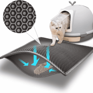 Cat Litter Mat Double Layer Waterproof Urine Proof Trapping Mat 1 Pack (Gray, 24X15 Inch (Pack of 1))