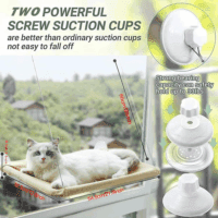 Cat Window Perch Hammock Seat - Large Cat Hammocks Bed for Indoor Cats Resting Seat Safety, Heavy Duty Suction Cups Breathable Washable Mesh Durable Frame - Image 6
