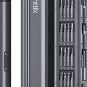 E1 Max 3.7V Electric Screwdriver, Mini Precision Screwdriver Set, 50 Magnetic Bits, Magnetic Storage, 5/32‘’Hex, Repair Tool Kit for Electronics Phone Camera Laptop Watch (Grey)