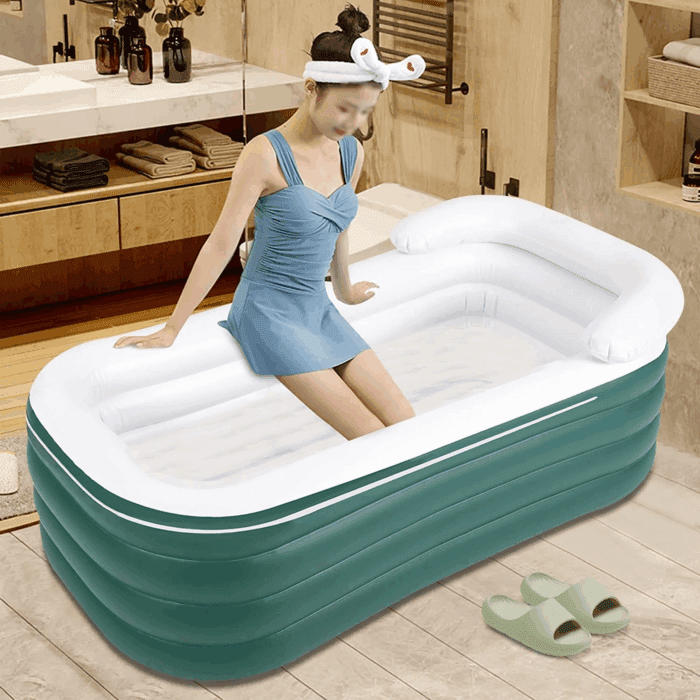 For Adult Spa Inflatable Adult Bath Tub, Foldable Portable Inflatable Soaking Bathtub with Electric Air Pump Blow up Bathtub - Image 9