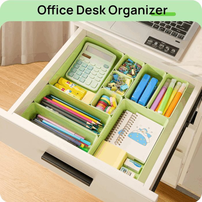25 PCS Plastic Drawer Organizers Set, 4-Size Versatile Bathroom and Vanity Drawer Organizer Trays, Storage Bins for Makeup, Bedroom, Kitchen Gadgets Utensils and Office - Image 6