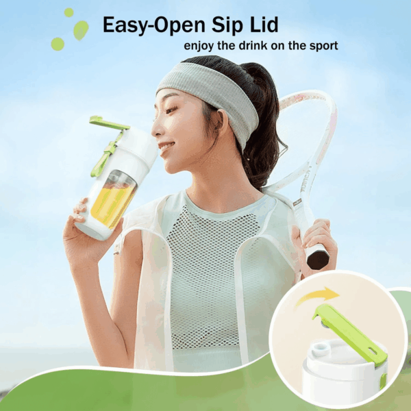 Portable Blender, 340 Ml Personal Juicer Cup,Usb Rechargeable,Household Fruit Mixer for Shakes and Smoothies,Easy to Clean,Bpa Free for Travel, Home and Office - Image 4