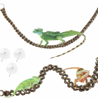 2 Pcs Reptile Vines for Climbing Bendable Jungle Vines Made of Handmade Umbrella Cord Weaving Rope Decor with 3 Suction Cup Accessories for Chameleon Crab Lizards Snakes Gecko Frog Hermit Crab