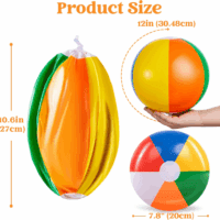 Rainbow Beach Balls(12 Pack), 12'' Inflatable Swimming Pool Toys for Summer Water Games Kids Birthday Party Supplies Combo Set Include Inflatable Beach Balls - Image 5