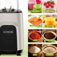 18 Oz. Single Speed Countertop Blenders for Shakes and Smoothies with 2X18.6Oz and 10Oz Cups - Image 7