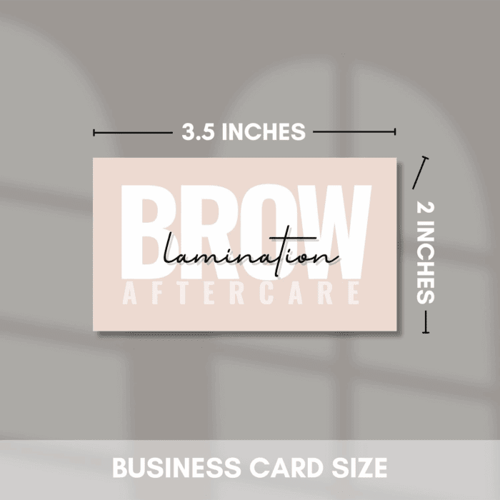 Cute Modern Brow Lamination after Care Cards/Pack of 55 Business Card Size Brow Lamination Aftercare Cards Perfect after Appointment Reminder - Image 2