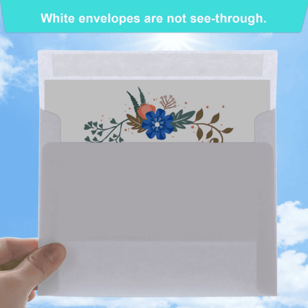 50 Packs 5X7 Envelopes, White A7 Envelopes, 5X7 Envelopes for Invitations, Printable Invitation Envelopes, Envelopes Self Seal for Weddings, Invitations, Photos, Postcards, Greeting Cards, Mailing - Image 4