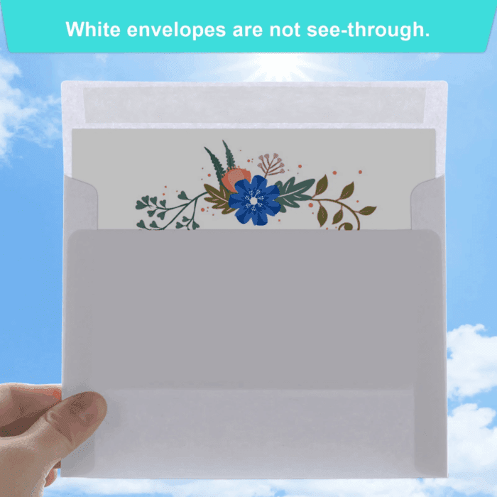 50 Packs 5X7 Envelopes, White A7 Envelopes, 5X7 Envelopes for Invitations, Printable Invitation Envelopes, Envelopes Self Seal for Weddings, Invitations, Photos, Postcards, Greeting Cards, Mailing - Image 4