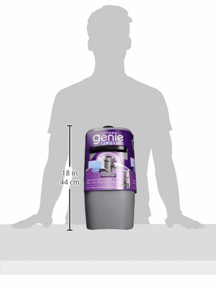 plus Pail (Silver) | Cat Litter Box Waste Disposal System for Odor Control | Includes 1 Square Refill Bag - Image 4