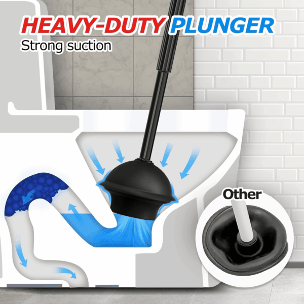 2 in 1 Toilet Plunger and Brush Set，Extended Handle Plunger，Toilet Bowl Brush Plunger Set,Bathroom Cleaning Tools ，Toilet Brush Plunger Combo，Cleaning Brush，Bathroom Cleaning Supplies - Image 3
