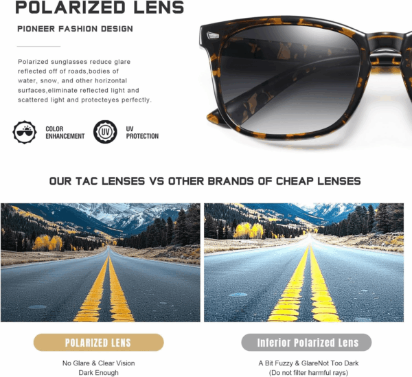 Polarized Sunglasses for Women and Men Classic Trendy Sun Glasses with UV Protection - Image 5
