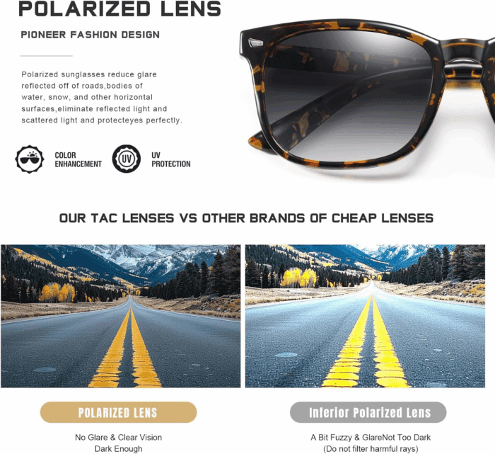 Polarized Sunglasses for Women and Men Classic Trendy Sun Glasses with UV Protection - Image 5