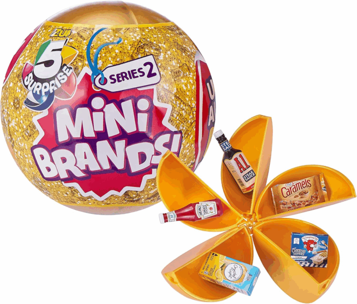 Mini Brands Series 2 by  2 Count (Pack of 1) Amazon Exclusive Mystery Real Miniature Brands Collectible Toy Capsule - Gold ( PVC Tube Packaging) - Image 2
