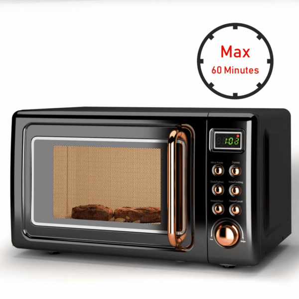 0.7Cu.Ft Retro Countertop Microwave Oven 700W LED Display Glass Turntable New - Image 7