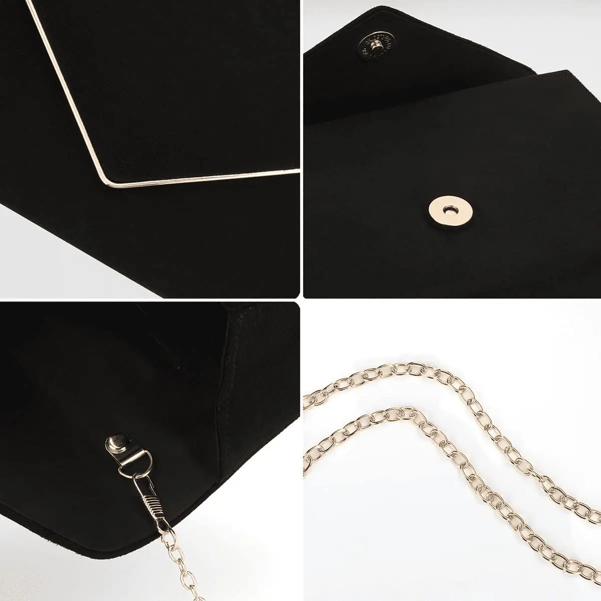 Clutch Purse for Women Evening Bags Handbags for Wedding Party Cocktail Prom Faux Suede Crossbody Shoulder Bag - Image 3