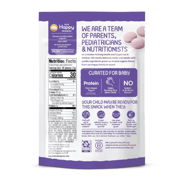 Organics Greek Yogis Freeze Dried Yogurt & Fruit Snacks, Blueberry & Purple Carrot, Packaging May Vary, 1 Oz - Image 2