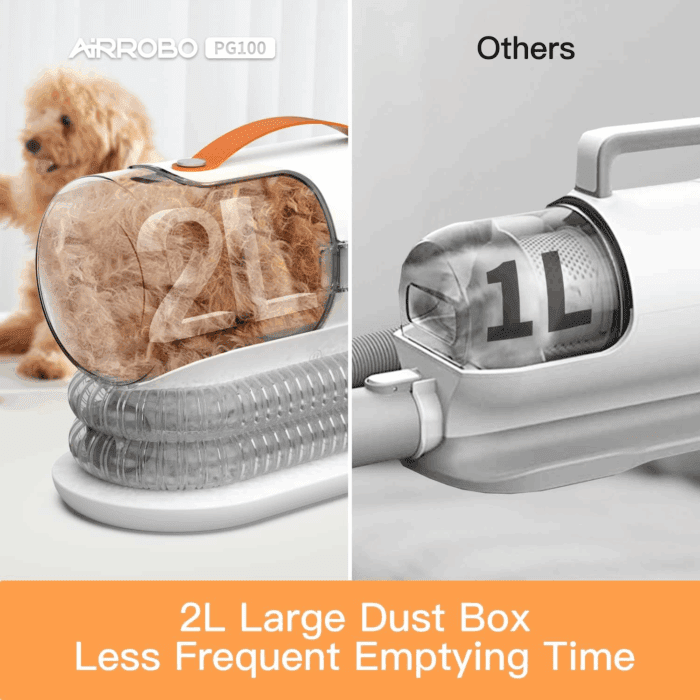 Dog Grooming Vacuum, Dog Grooming Kit,12000Pa Strong Pet Grooming Vacuum for Dogs, 2L Large Capacity Dog Vacuum for Shedding Grooming Hair, Dog Hair Vacuum, 5 Pet Grooming Tools, Quiet,Pg100 - Image 3