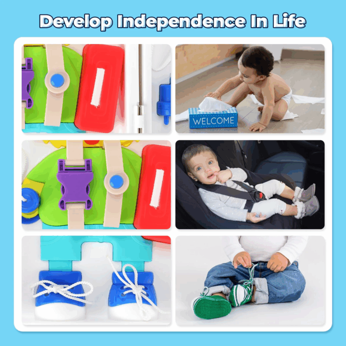 Montessori Toys for Toddler, 20 in 1 Busy Board Toy for Toddlers 1-3, Learning Educational Toys Gifts for 1 2 3 Year Old Boys Girls - Image 4