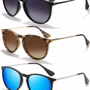 Sunglasses Womens Men Polarized UV Protection Trendy Vintage Retro round Mirrored Lens Sunglasses for Women