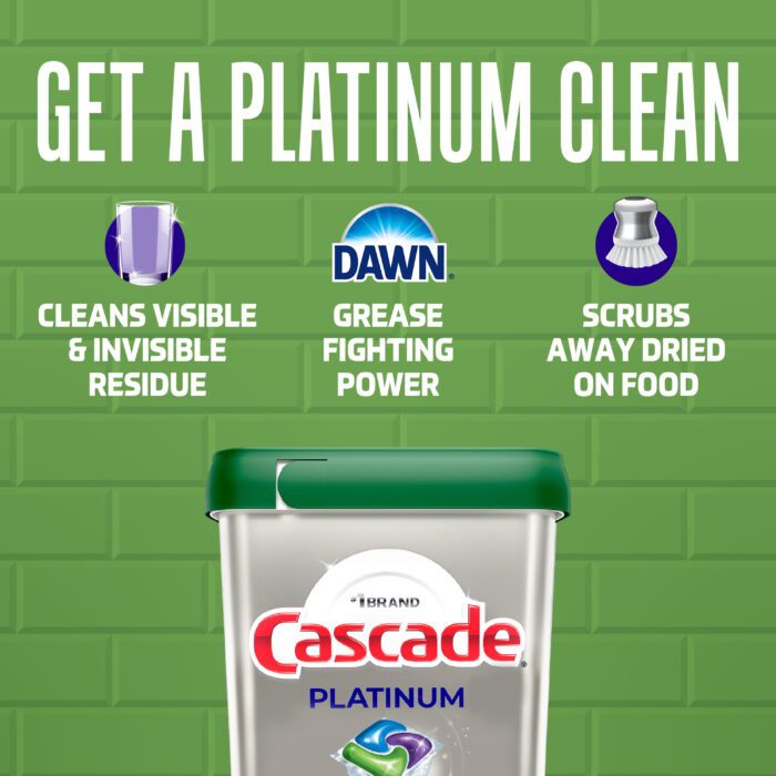 Platinum Dishwasher Pods, Dishwasher Detergent, Dish Detergent Soap, Fresh, 12 Count - Image 3