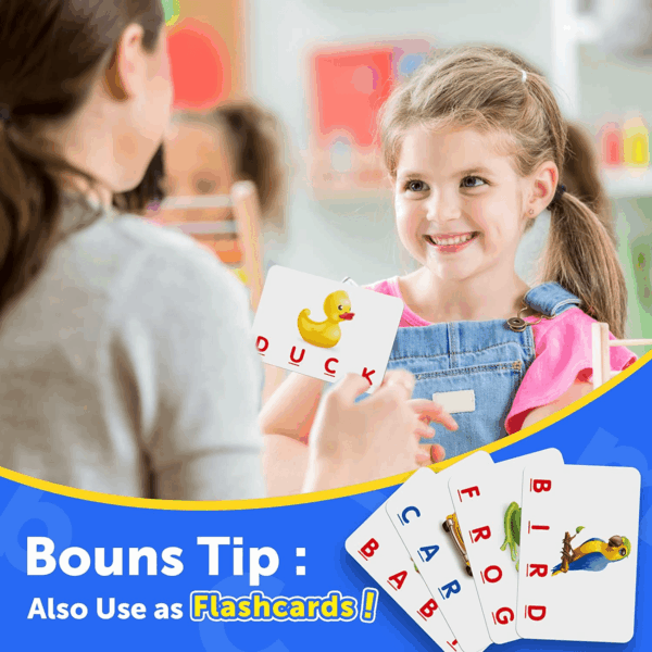 Learning Games for Kids Ages 3-8, Matching Letter Game for Kids Toys Ages 3-8 Educational Toys for 3-8 Year Olds Boys Girls Birthday Party Gifts for 3-8 Year Olds Boys Girls Blue - Image 4