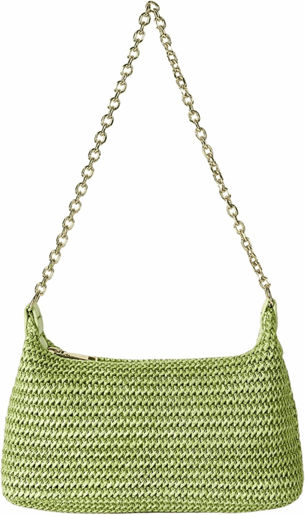 Women'S Straw Woven Shoulder Bag Tote Handbag Summer Beach Purse