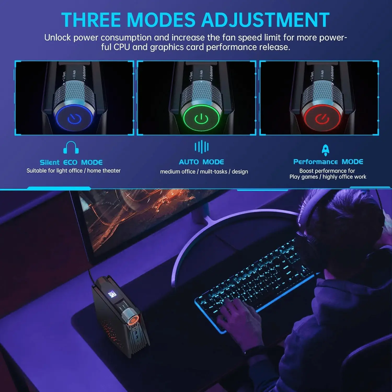 Mini Gaming PC, AMD Ryzen 7 5600U, 16GB, 512GB Nvme SSD - Image 2