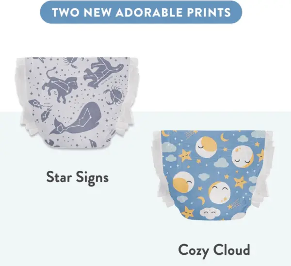 Clean Conscious Overnight Diapers for Sensitive Skin | Hypoallergenic, Fragrance Free | Cozy Cloud + Star Signs | Club Box, Size 3 (16-28 Lbs), 52 Count - Image 2