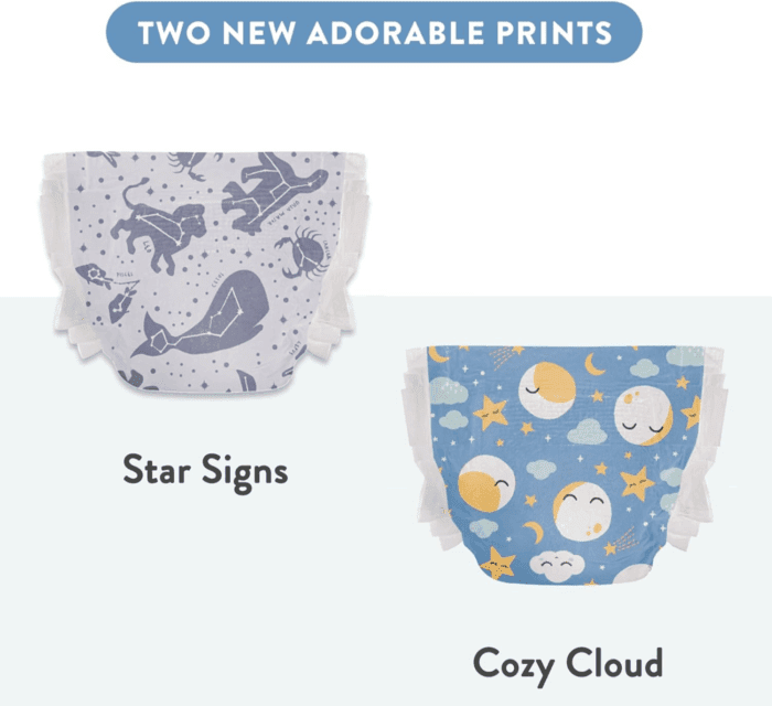 Clean Conscious Overnight Diapers for Sensitive Skin | Hypoallergenic, Fragrance Free | Cozy Cloud + Star Signs | Club Box, Size 3 (16-28 Lbs), 52 Count - Image 2