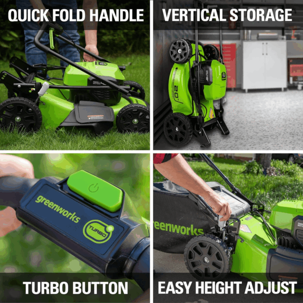 48V (2X24V) 20" Cordless Battery Lawn Mower, 12" String Trimmer & Edger, and 330 CFM Blower Combo Kit W/ (2) 4.0Ah Batteries, (1) 2.0Ah Battery & Chargers - Image 5