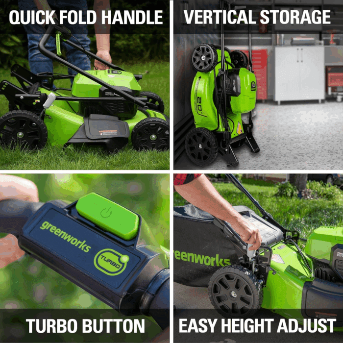 48V (2X24V) 20" Cordless Battery Lawn Mower, 12" String Trimmer & Edger, and 330 CFM Blower Combo Kit W/ (2) 4.0Ah Batteries, (1) 2.0Ah Battery & Chargers - Image 5